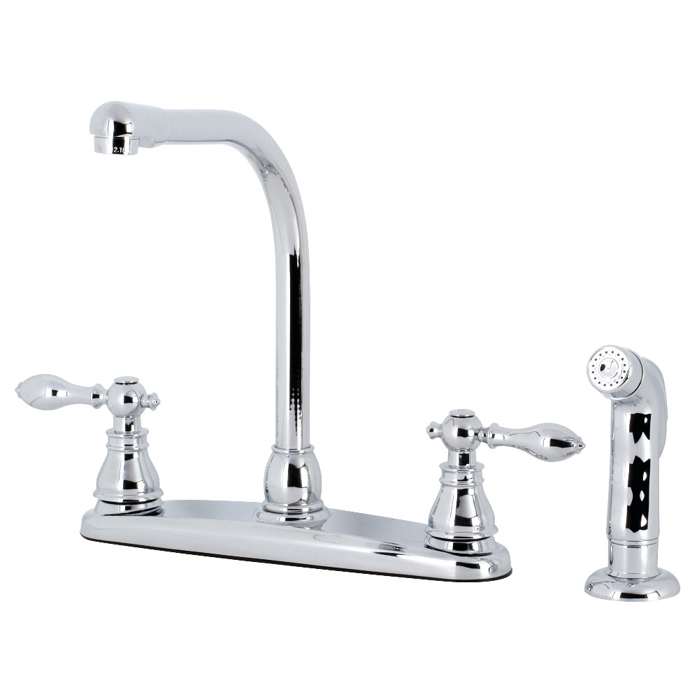 Kingston Brass KB711ACLSP American Classic Centerset Kitchen Faucet with Side Sprayer, Polished Chrome