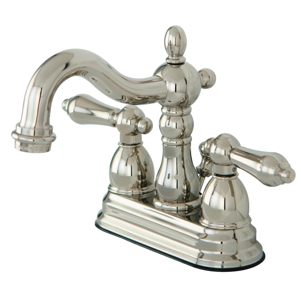 Kingston Brass KB1606AL Heritage 4 in. Centerset Bathroom Faucet, Polished Nickel