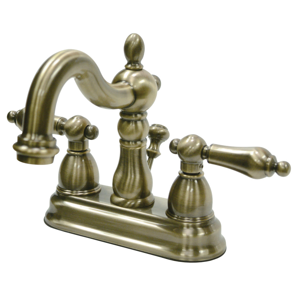 Kingston Brass KB1603AL Heritage 4 in. Centerset Bathroom Faucet, Antique Brass