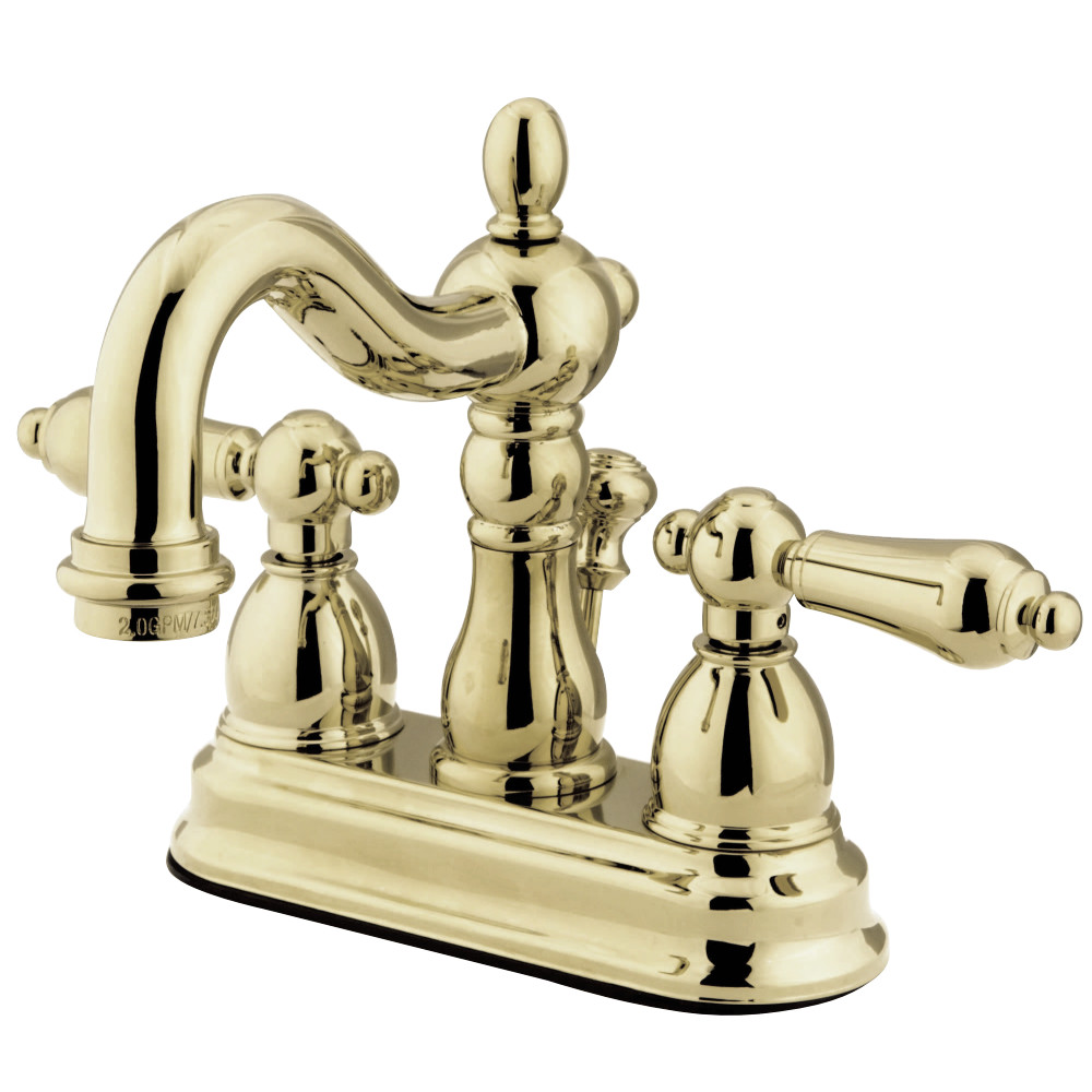 Kingston Brass KB1602AL Heritage 4 in. Centerset Bathroom Faucet, Polished Brass