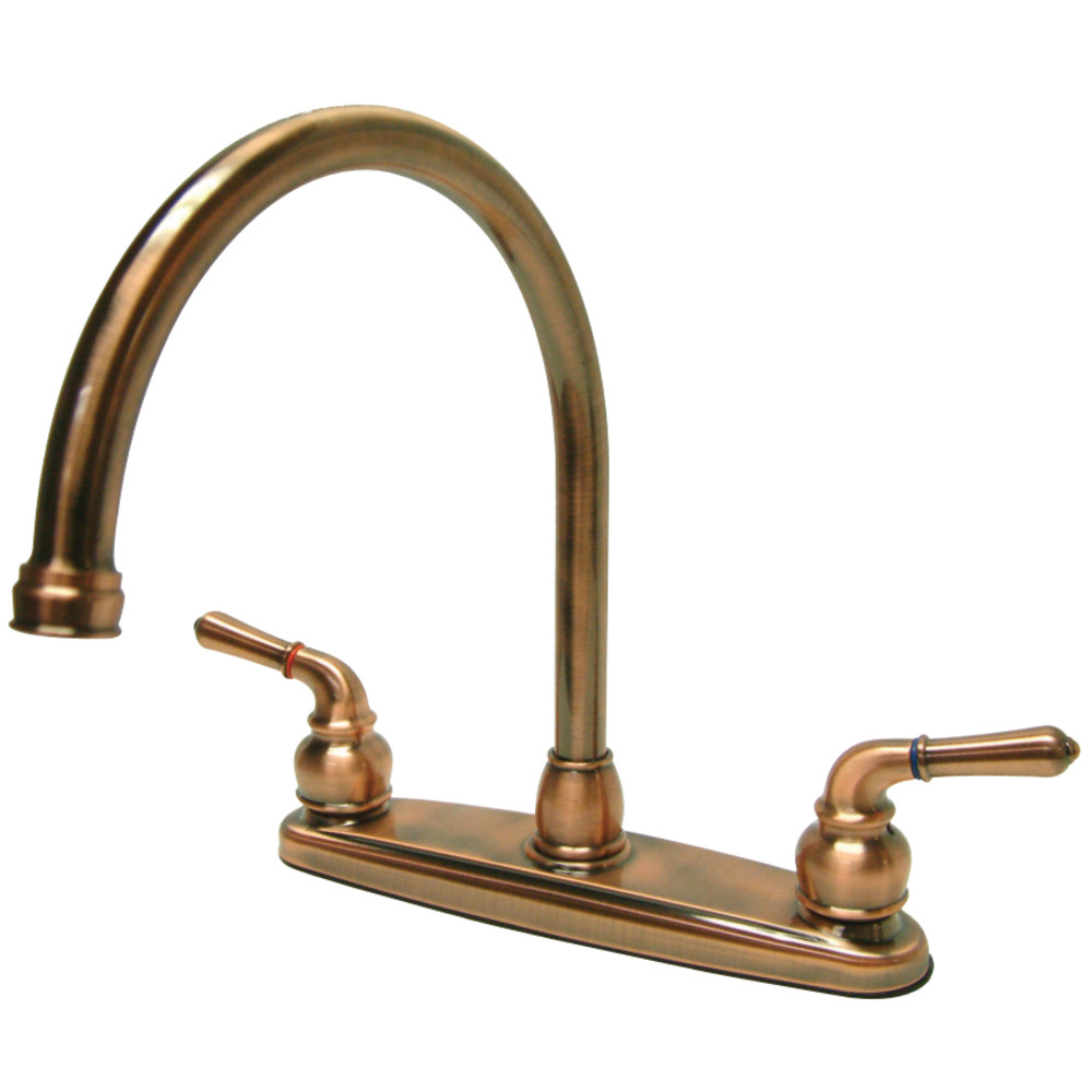 Kingston Brass KB796LS Magellan Centerset Kitchen Faucet, Antique Copper