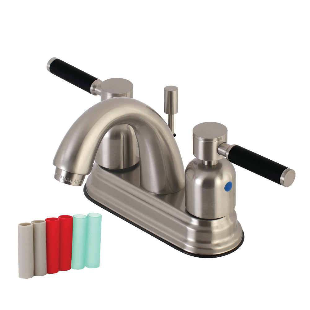 Kingston Brass KB8618DKL 4 in. Centerset Bathroom Faucet, Brushed Nickel