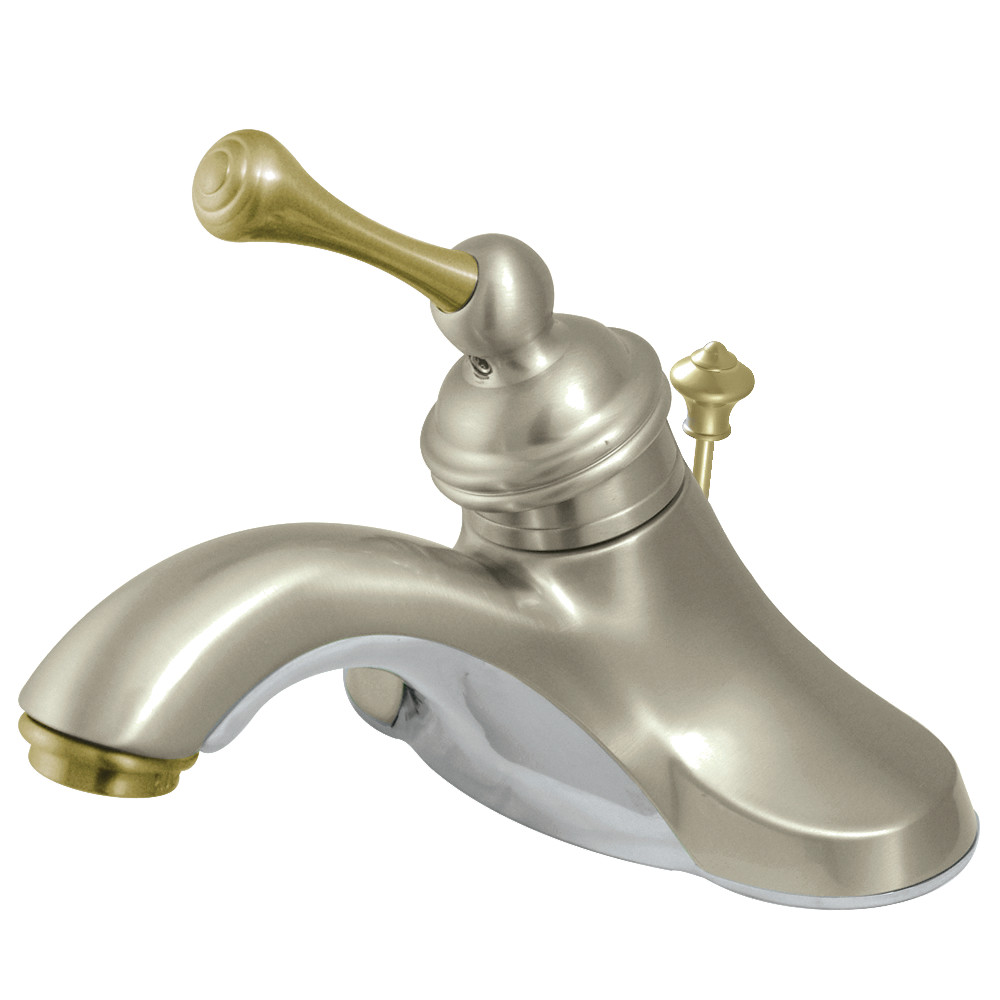 Kingston Brass KB3549 4 in. Centerset Bathroom Faucet, Brushed Nickel/Polished Brass