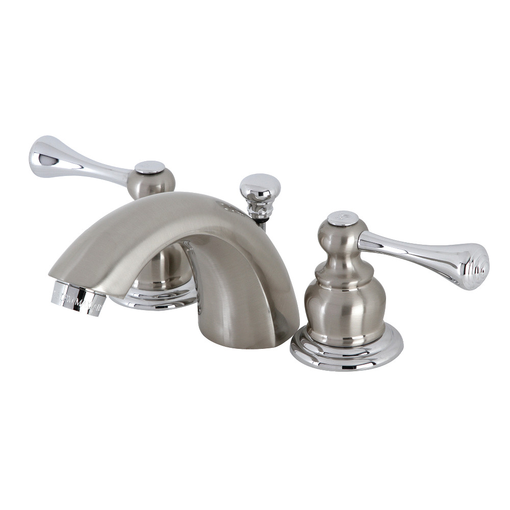 Kingston Brass KB3947BL Mini-Widespread Bathroom Faucet, Brushed Nickel/Polished Chrome