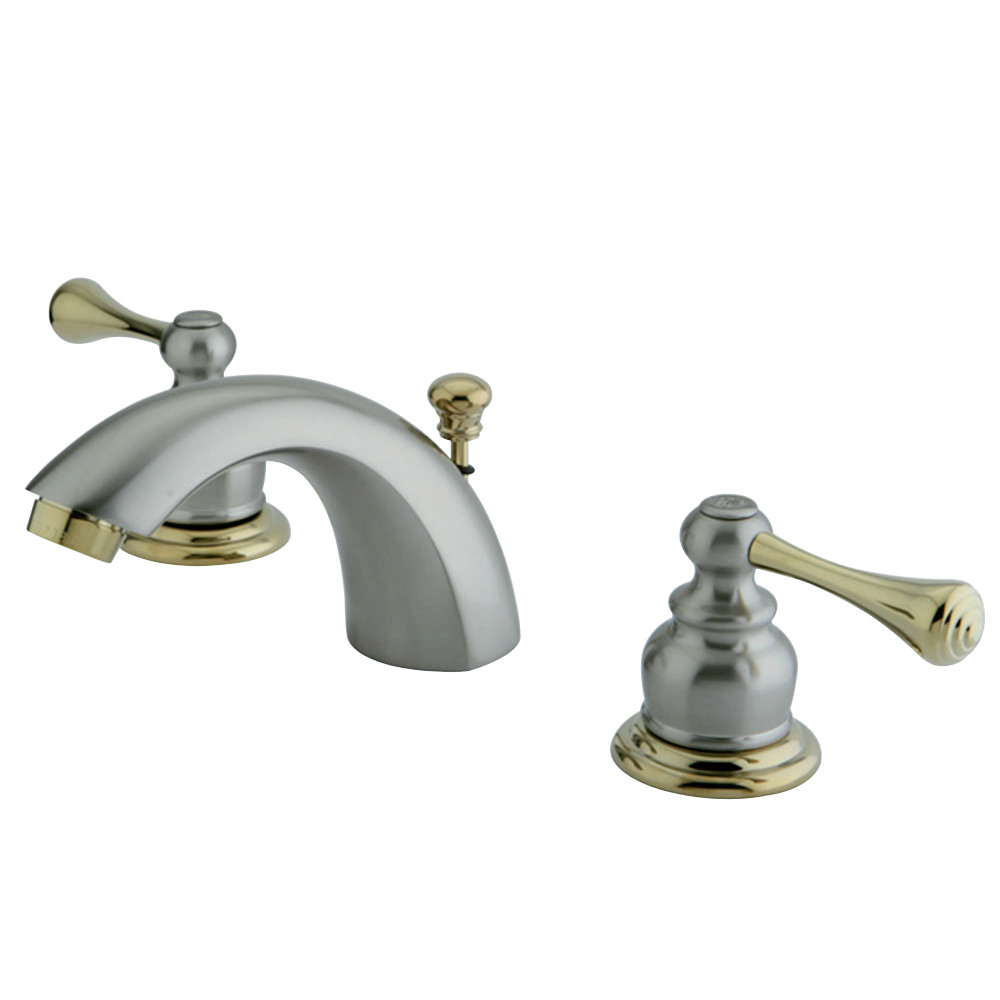 Kingston Brass KB3949BL Mini-Widespread Bathroom Faucet, Brushed Nickel/Polished Brass