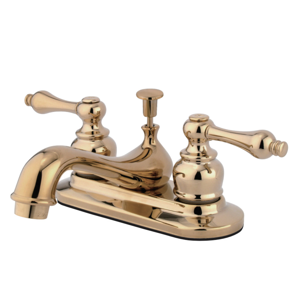 Kingston Brass KB602AL Restoration 4 in. Centerset Bathroom Faucet, Polished Brass