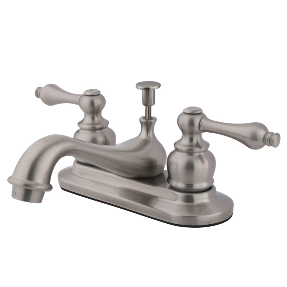 Kingston Brass KB608AL Restoration 4 in. Centerset Bathroom Faucet, Brushed Nickel