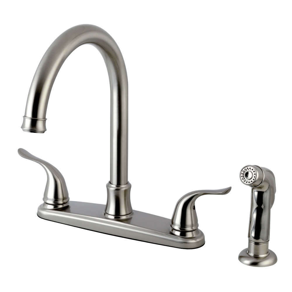 Kingston Brass FB7798YLSP Yosemite 8-Inch Centerset Kitchen Faucet with Sprayer, Brushed Nickel