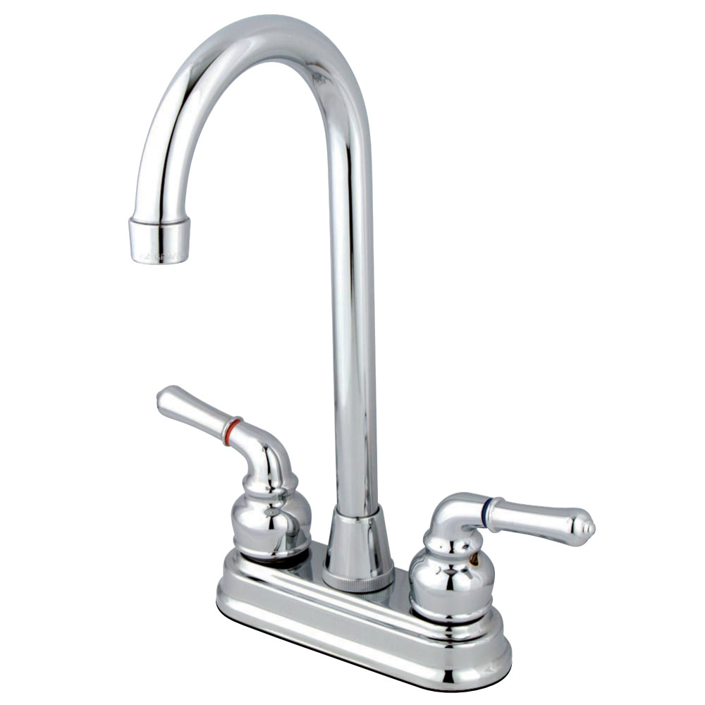 Kingston Brass KB491 Magellan Two-Handle 4" Centerset Bar Faucet, Polished Chrome