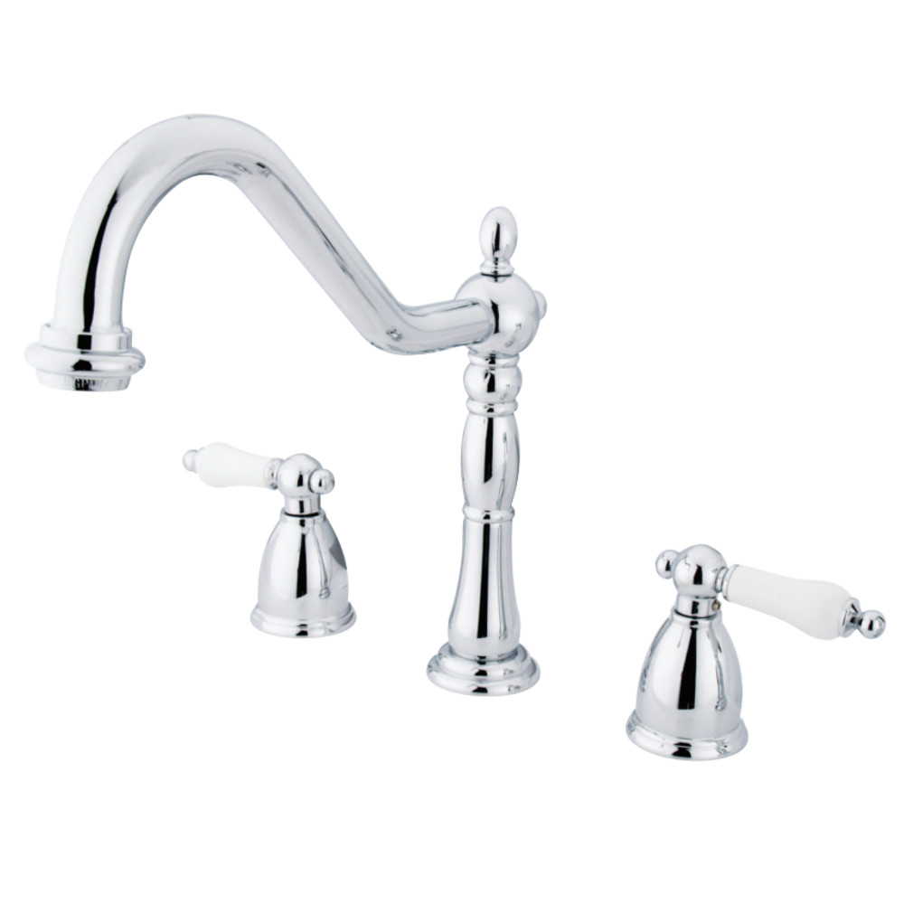 Kingston Brass KB1791PLLS Widespread Kitchen Faucet, Polished Chrome