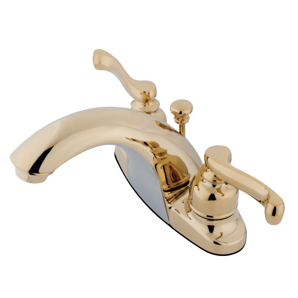 Kingston Brass KB7642FL 4 in. Centerset Bathroom Faucet, Polished Brass