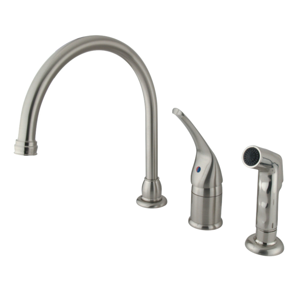 Kingston Brass KB828 Single-Handle Widespread Kitchen Faucet, Brushed Nickel