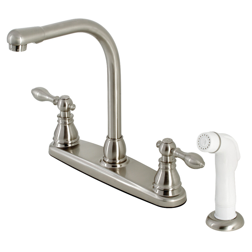 Kingston Brass KB718ACL American Classic Centerset Kitchen Faucet with Side Sprayer, Brushed Nickel