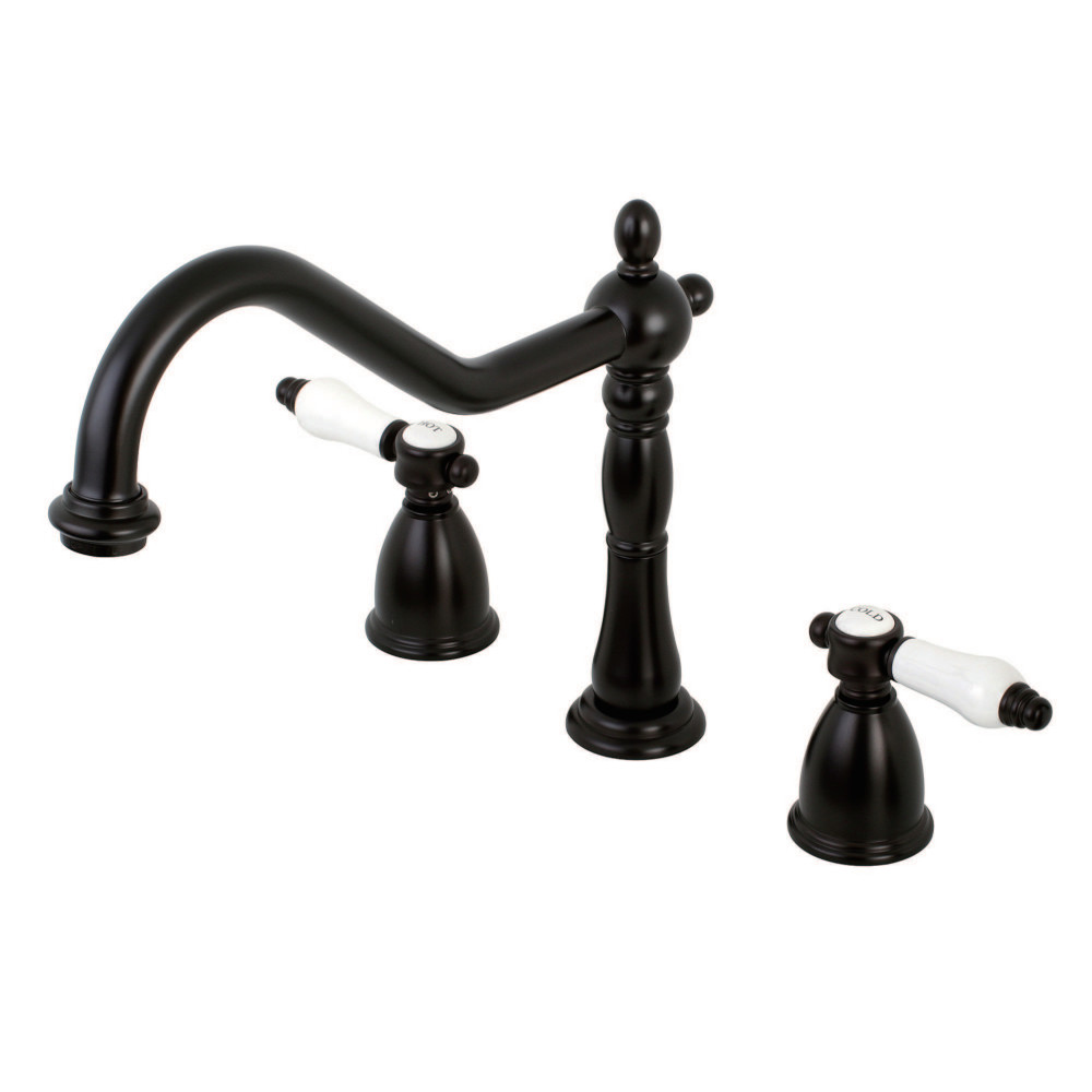 Kingston Brass KB1795BPLLS Widespread Kitchen Faucet, Oil Rubbed Bronze