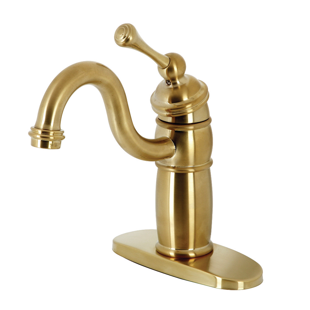 Kingston Brass KB1487BL Vintage Single-Handle Monoblock Bar Faucet, Brushed Brass