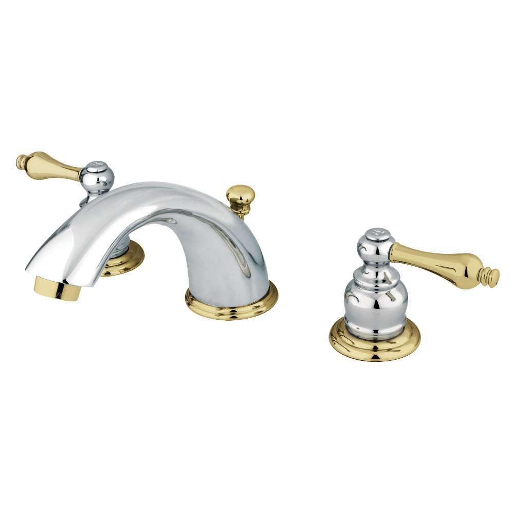 Kingston Brass KB974AL Victorian Widespread Bathroom Faucet, Polished Chrome/Polished Brass