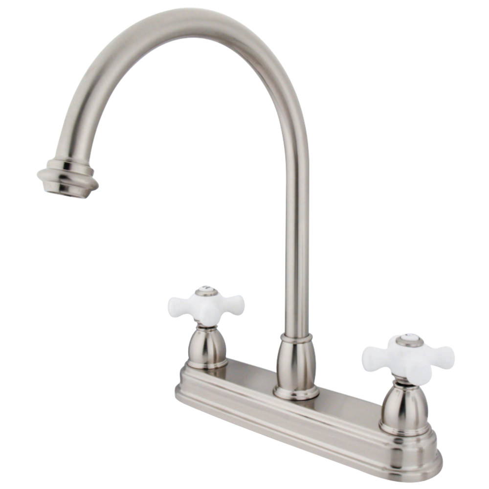 Kingston Brass KB3748PX Restoration Centerset Kitchen Faucet, Brushed Nickel