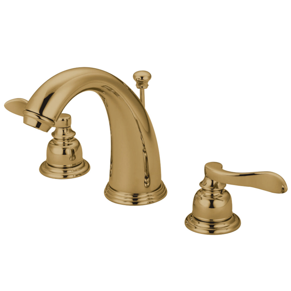 Kingston Brass KB8982NFL 8 in. Widespread Bathroom Faucet, Polished Brass