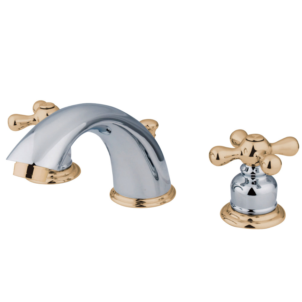 Kingston Brass KB974X Widespread Bathroom Faucet, Polished Chrome/Polished Brass