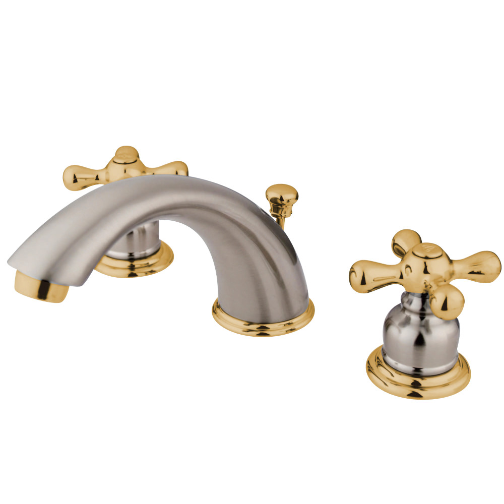 Kingston Brass KB979X Widespread Bathroom Faucet, Brushed Nickel/Polished Brass