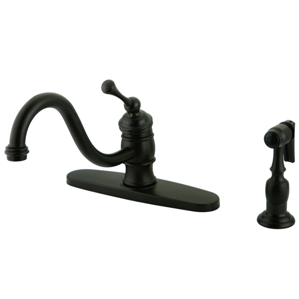 Kingston Brass KB3575BLBS Vintage 8" Kitchen Faucet With Brass Sprayer, Oil Rubbed Bronze