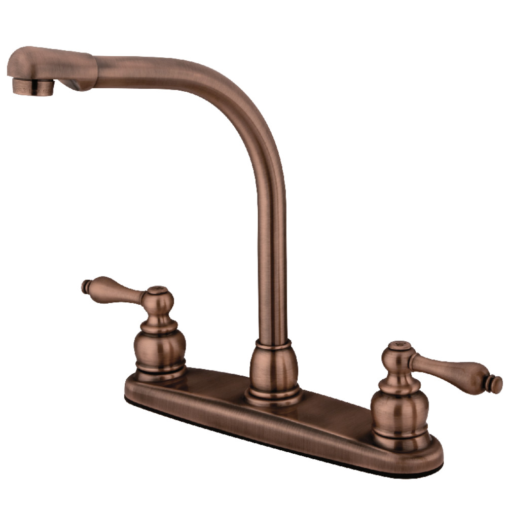 Kingston Brass KB716ALLS Victorian Centerset Kitchen Faucet, Antique Copper