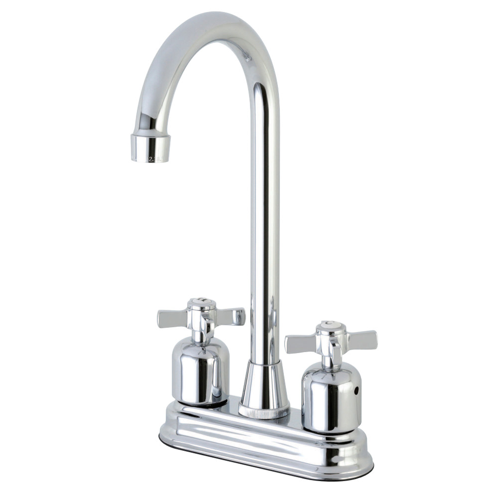 Kingston Brass Millennium FB491ZX 4" Centerset High-Arch Spout Bar Faucet, Polished Chrome