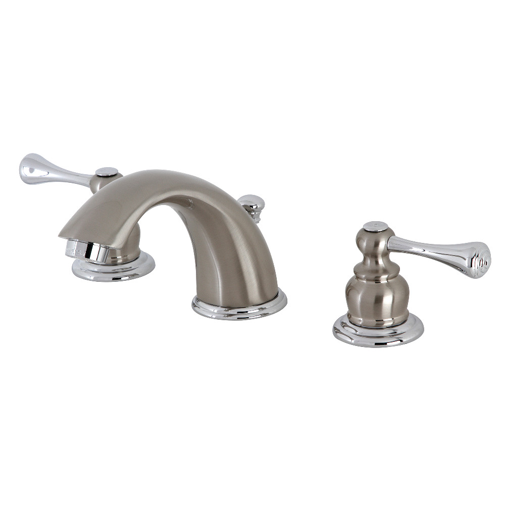 Kingston Brass KB3977BL 8 in. Widespread Bathroom Faucet, Brushed Nickel/Polished Chrome
