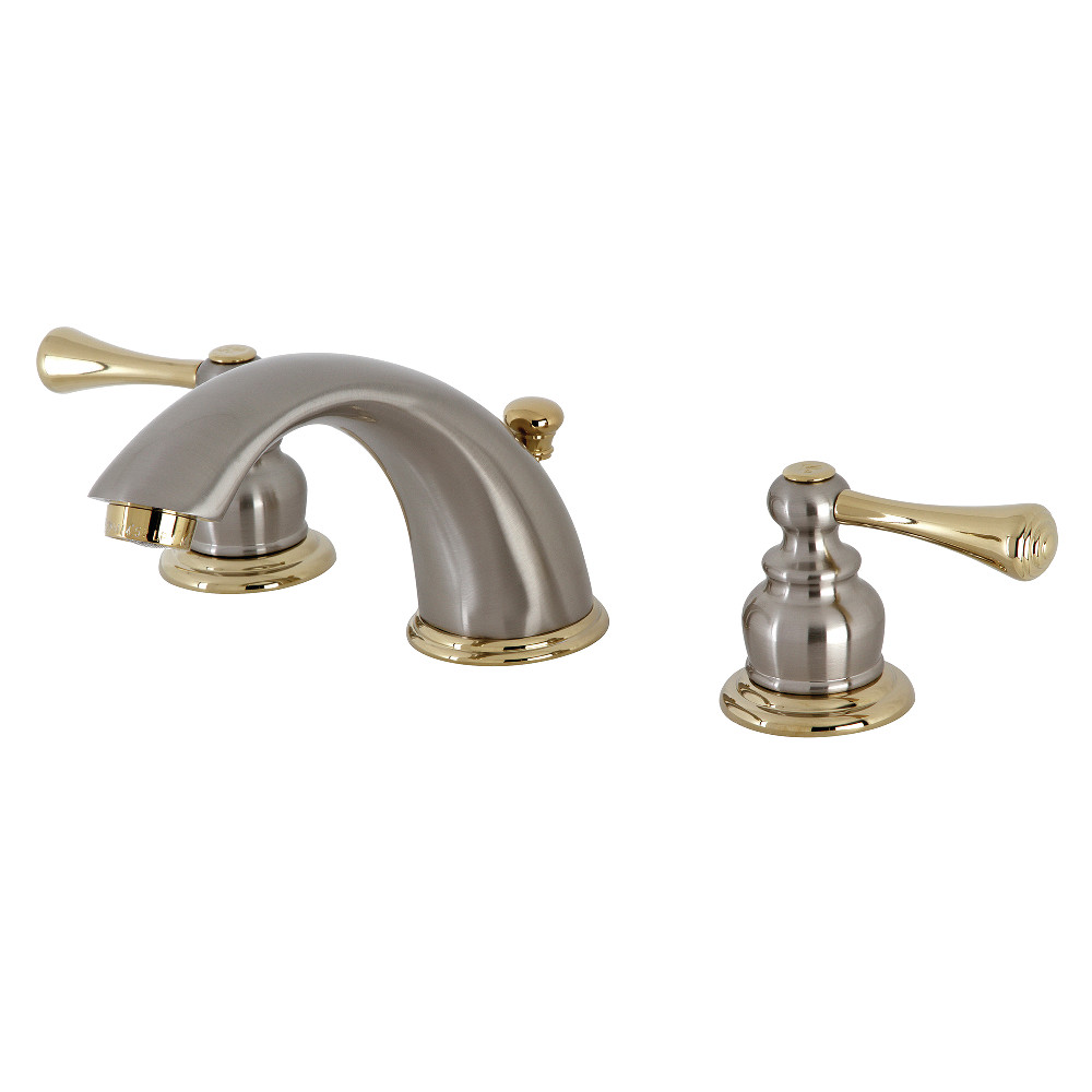 Kingston Brass KB3979BL 8 in. Widespread Bathroom Faucet, Brushed Nickel/Polished Brass