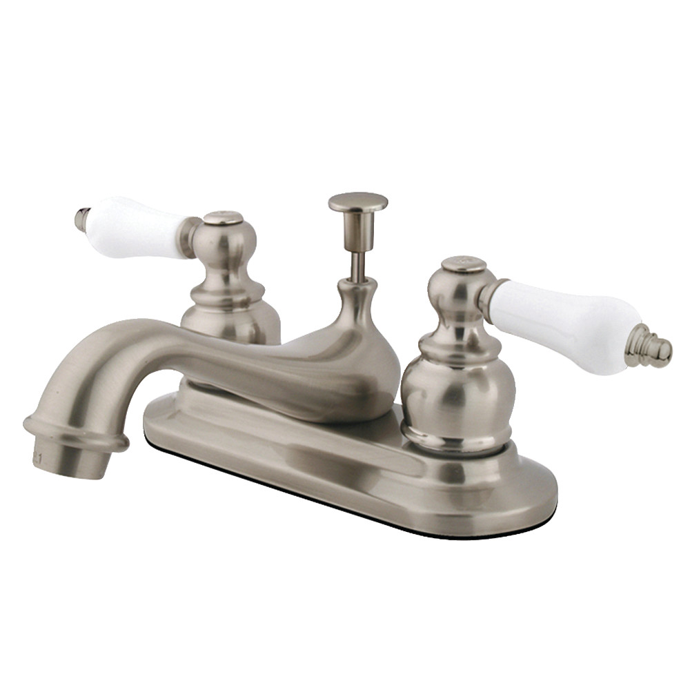 Kingston Brass KB608B 4 in. Centerset Bathroom Faucet, Brushed Nickel