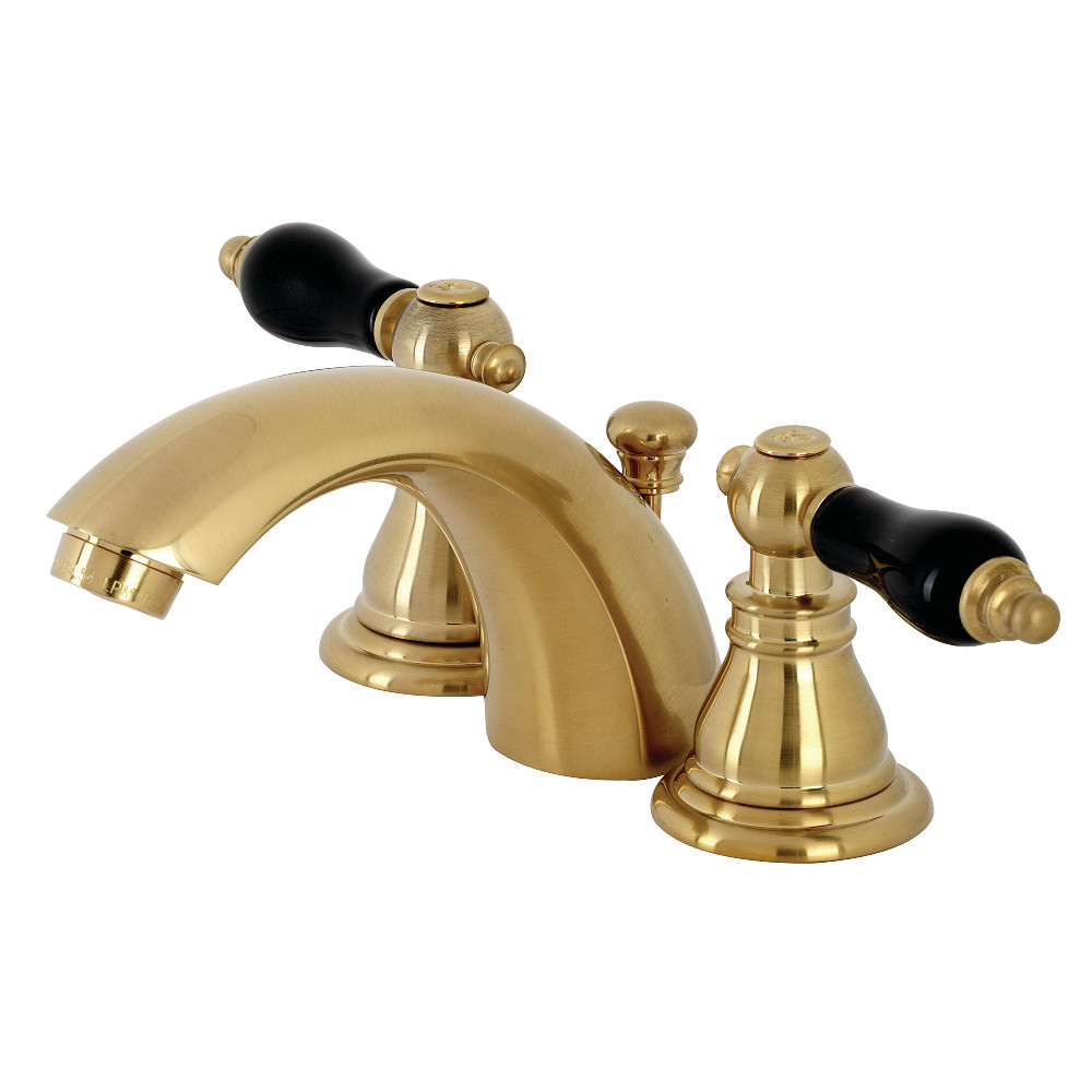 Kingston Brass KB957AKLSB Duchess Widespread Bathroom Faucet with Plastic Pop-Up, Brushed Brass