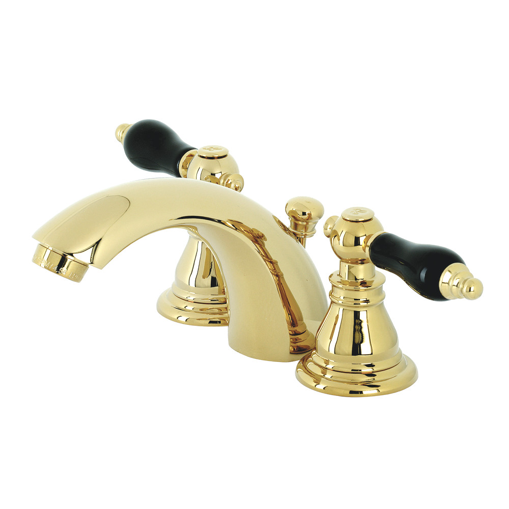 Kingston Brass KB952AKL Duchess Widespread Bathroom Faucet with Plastic Pop-Up, Polished Brass