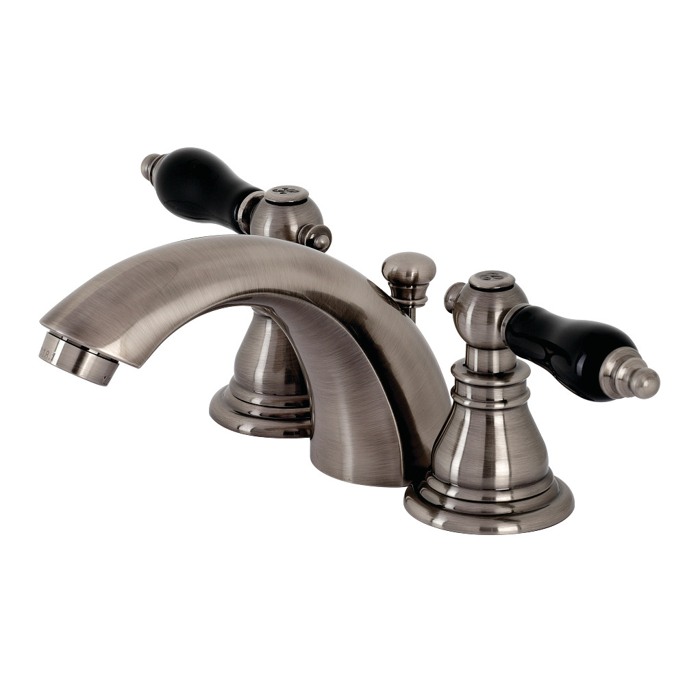 Kingston Brass KB953AKL Duchess Widespread Bathroom Faucet with Plastic Pop-Up, Black Stainless