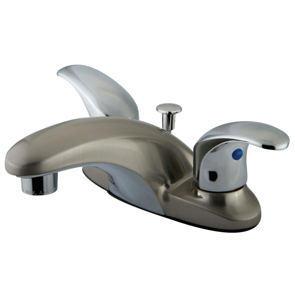 Kingston Brass KB6627LL 4 in. Centerset Bathroom Faucet, Brushed Nickel/Polished Chrome