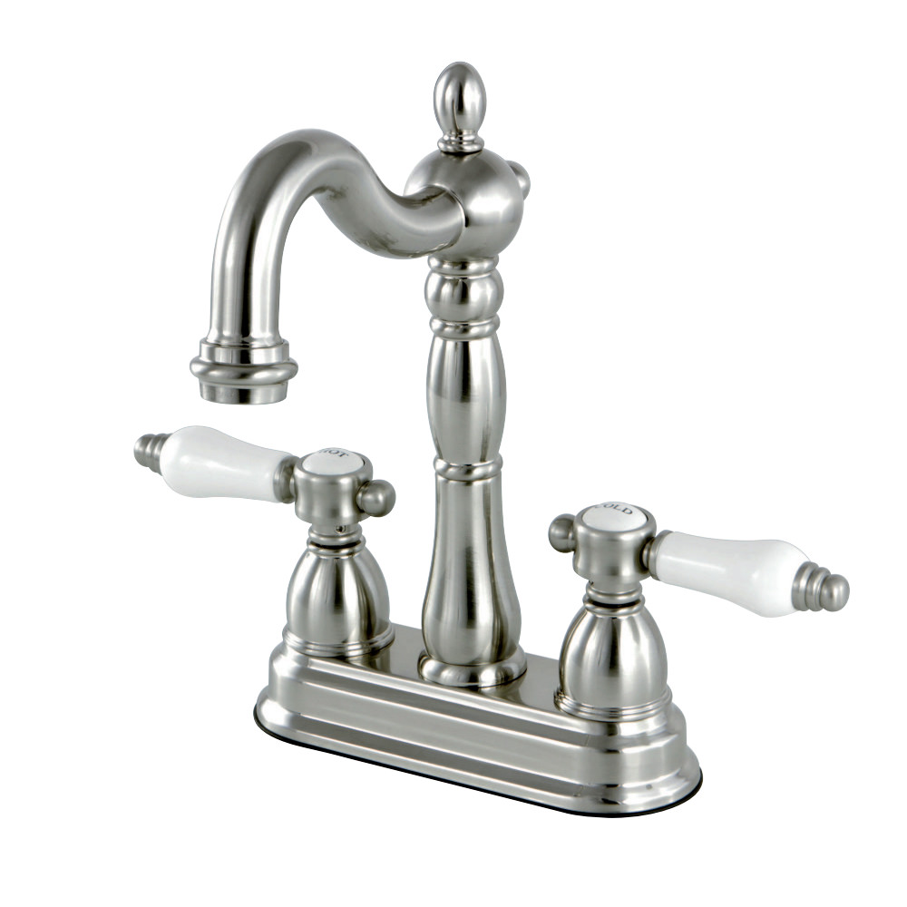 Kingston Brass KB1498BPL Bel-Air Two-Handle Bar Faucet, Brushed Nickel