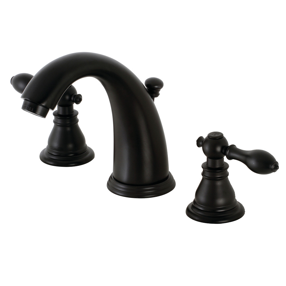 Kingston Brass KB980ACL American Classic Widespread Bathroom Faucet with Retail Pop-Up, Matte Black