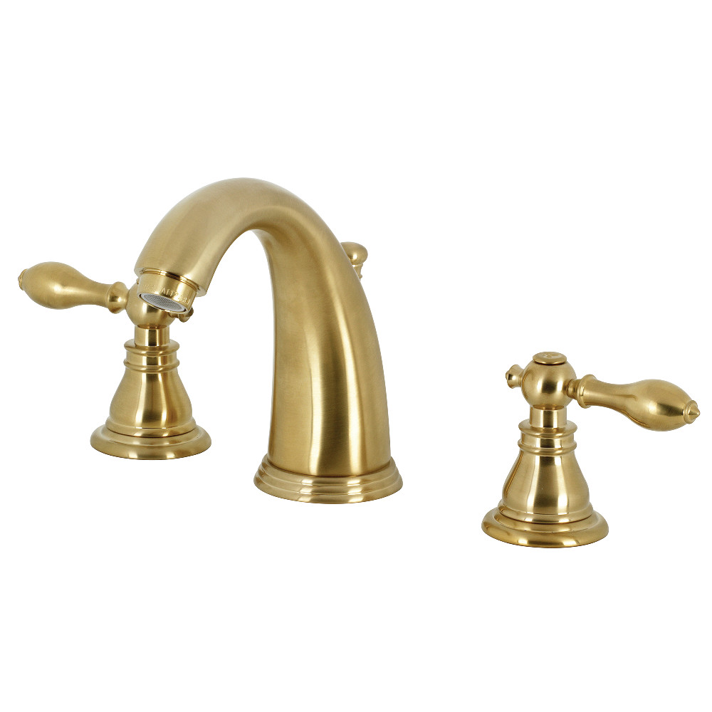 Kingston Brass KB987ACLSB American Classic Widespread Bathroom Faucet with Retail Pop-Up, Brushed Brass