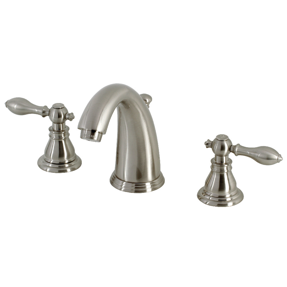 Kingston Brass KB988ACL American Classic Widespread Bathroom Faucet with Retail Pop-Up, Brushed Nickel