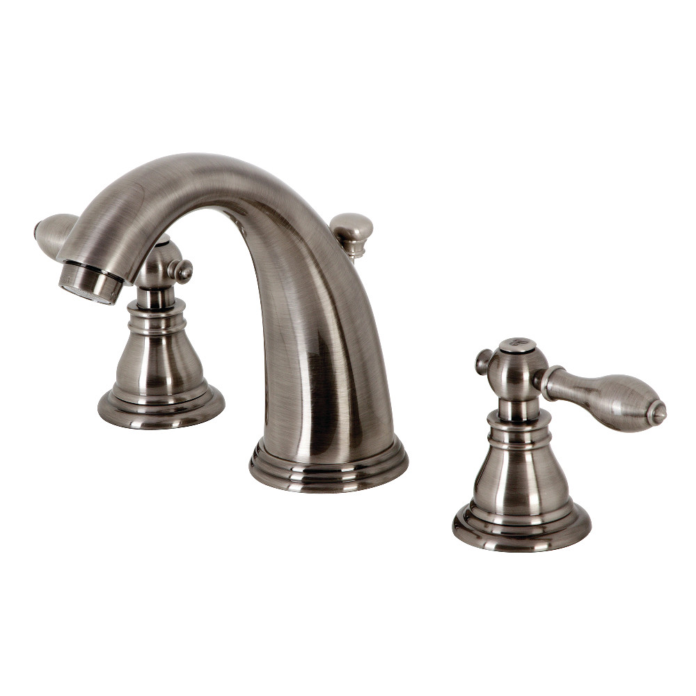 Kingston Brass KB983ACL American Classic Widespread Bathroom Faucet with Retail Pop-Up, Black Stainless