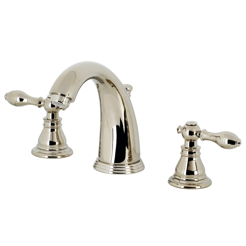 Kingston Brass KB986ACLPN American Classic Widespread Bathroom Faucet with Retail Pop-Up, Polished Nickel