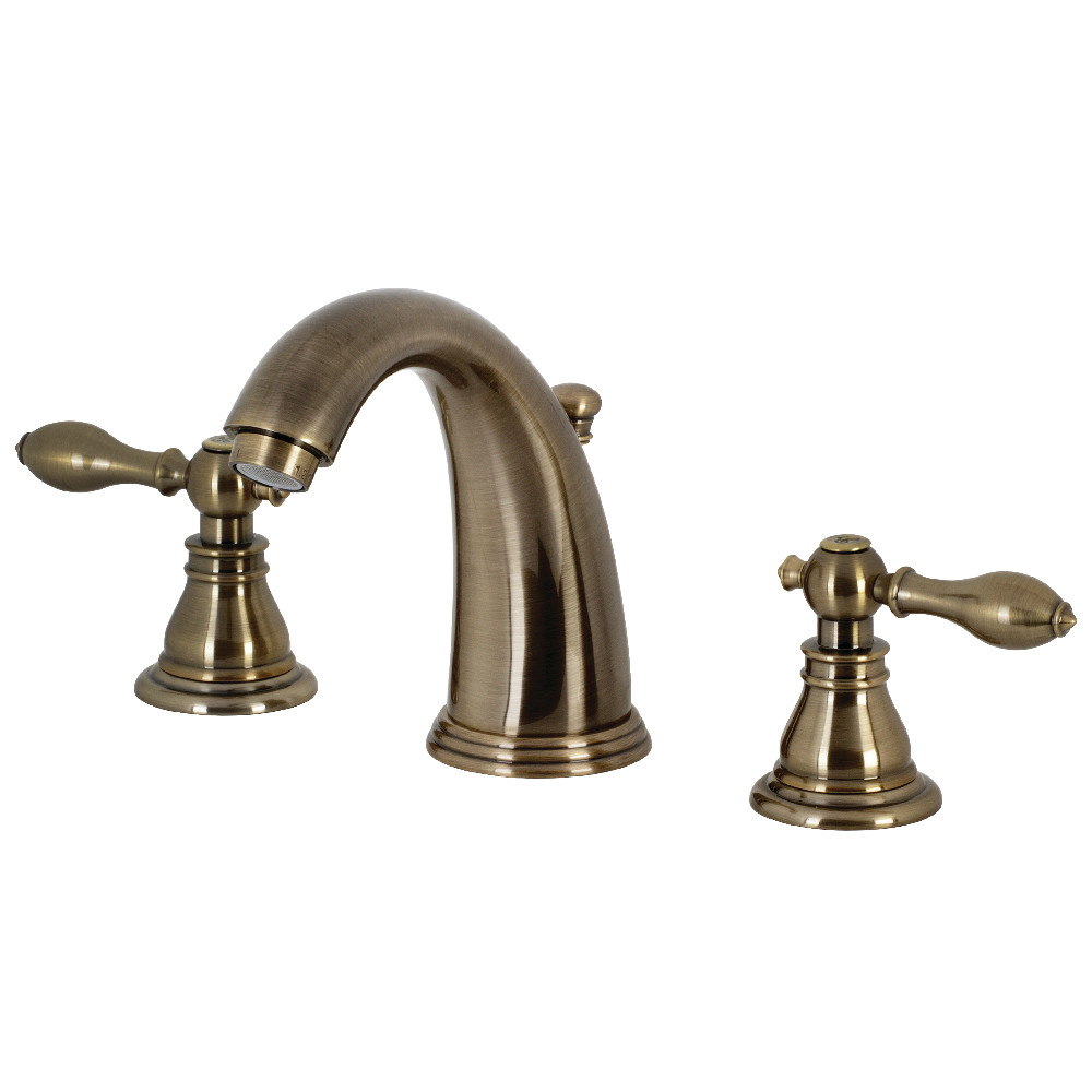 Kingston Brass KB983ACLAB American Classic Widespread Bathroom Faucet with Retail Pop-Up, Antique Brass