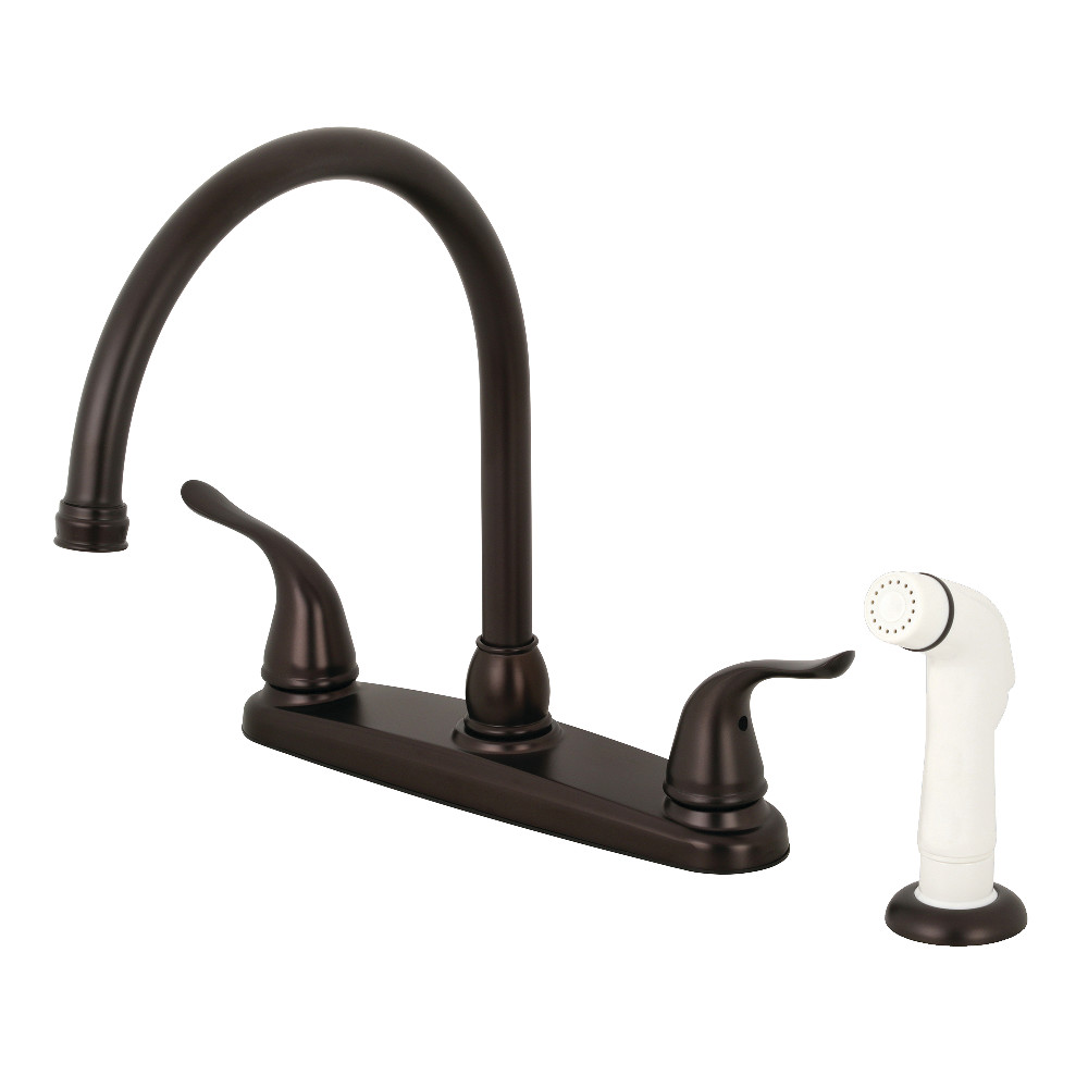 Kingston Brass KB795YL Yosemite 8-Inch Centerset Kitchen Faucet with Sprayer, Oil Rubbed Bronze