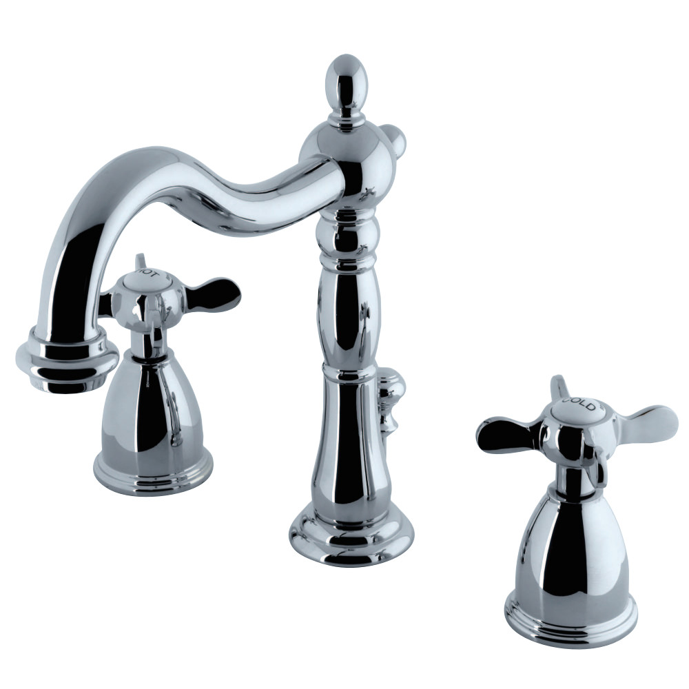 Kingston Brass KB1971BEX Essex Widespread Bathroom Faucet with Plastic Pop-Up, Polished Chrome