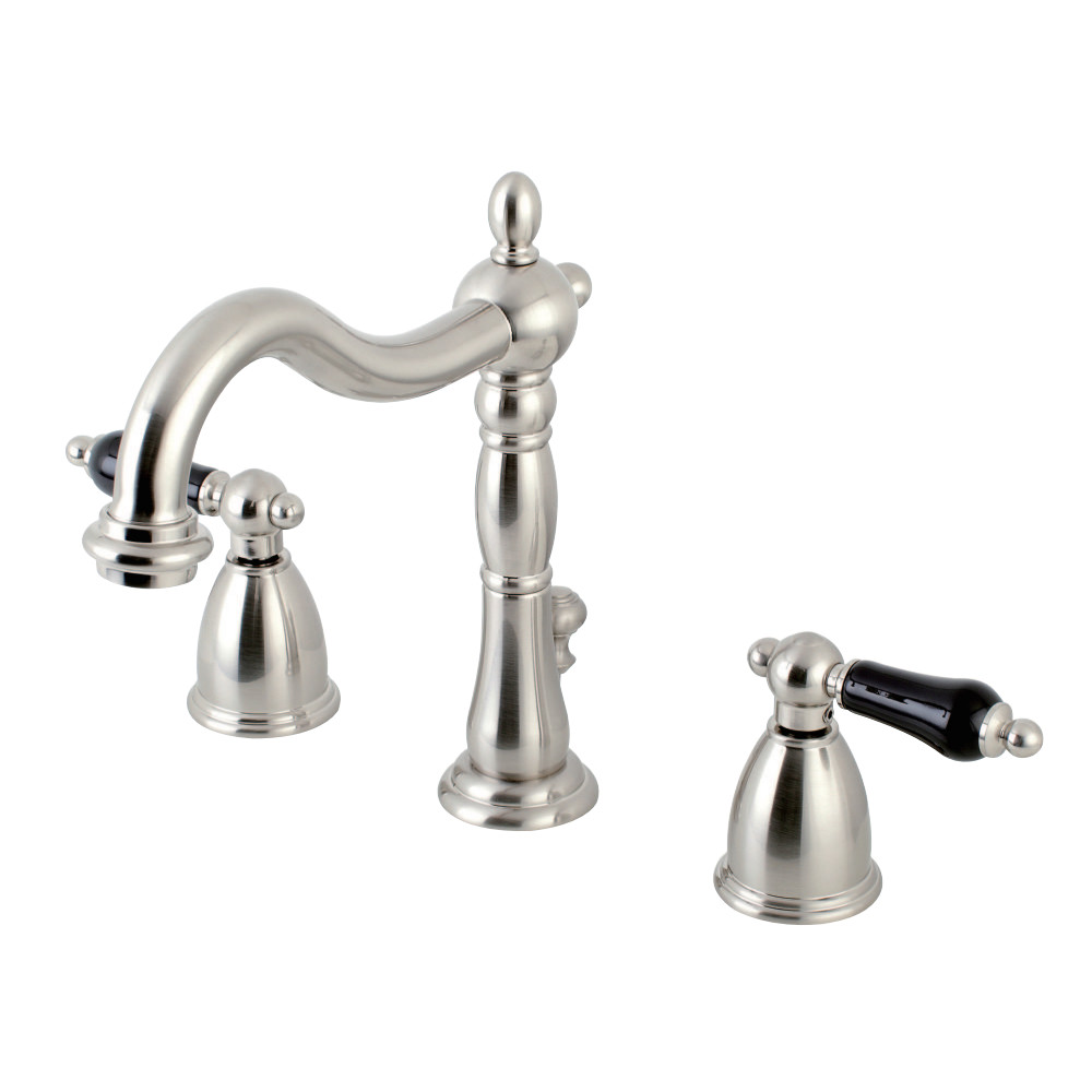 Kingston Brass KB1978PKL Duchess Widespread Bathroom Faucet with Plastic Pop-Up, Brushed Nickel