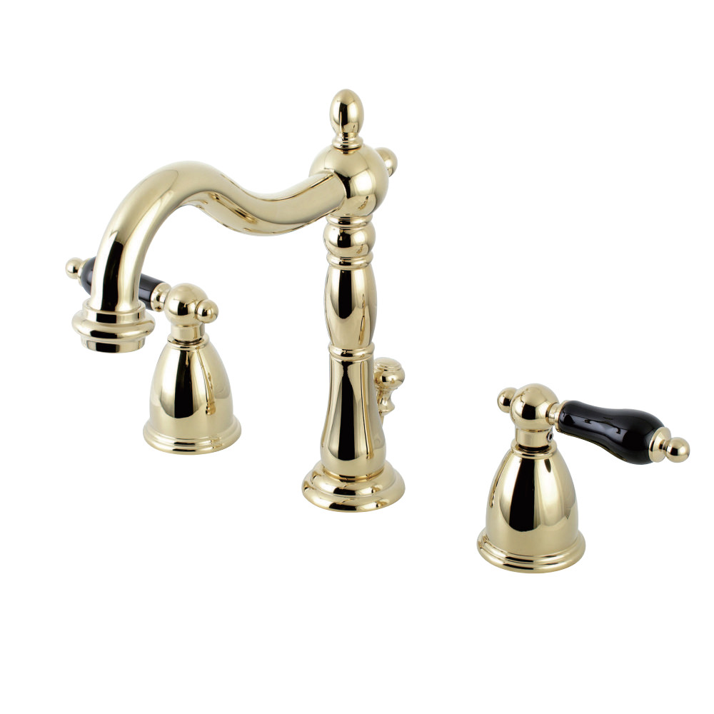 Kingston Brass KB1972PKL Duchess Widespread Bathroom Faucet with Brass Pop-Up, Polished Brass
