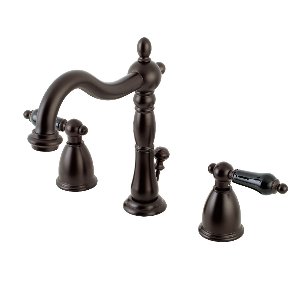 Kingston Brass KB1975PKL Duchess Widespread Bathroom Faucet with Plastic Pop-Up, Oil Rubbed Bronze