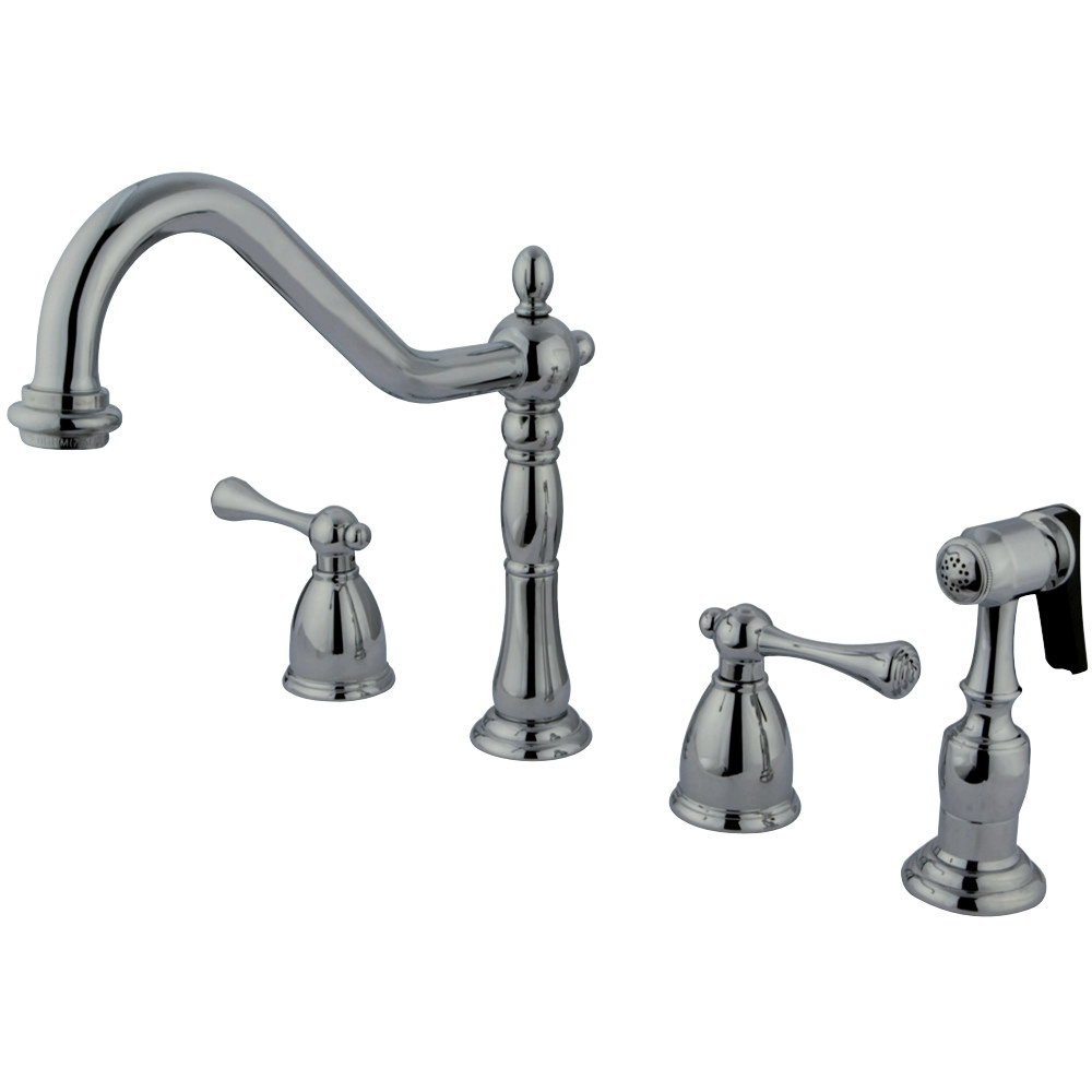 Kingston Brass KB7791BLBS Widespread Kitchen Faucet, Polished Chrome