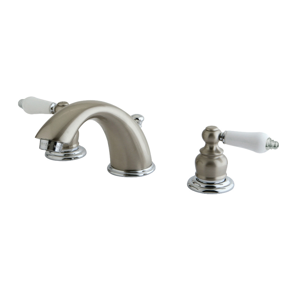 Kingston Brass KB977B Widespread Bathroom Faucet, Brushed Nickel/Polished Chrome