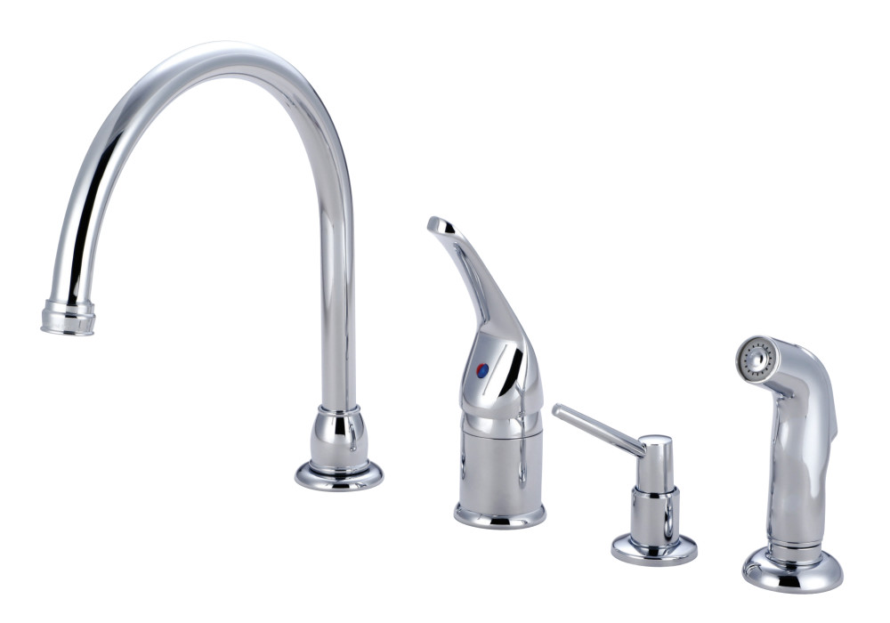 Kingston Brass KB821K1 Single-Handle Widespread Kitchen Faucet, Polished Chrome