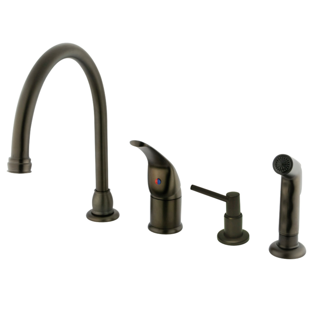 Kingston Brass KB825K5 Single-Handle Widespread Kitchen Faucet, Oil Rubbed Bronze